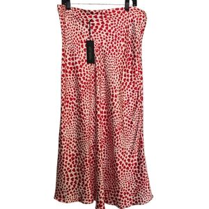 NWT Rachel Zoe Red and White Hearts A-Line Skirt